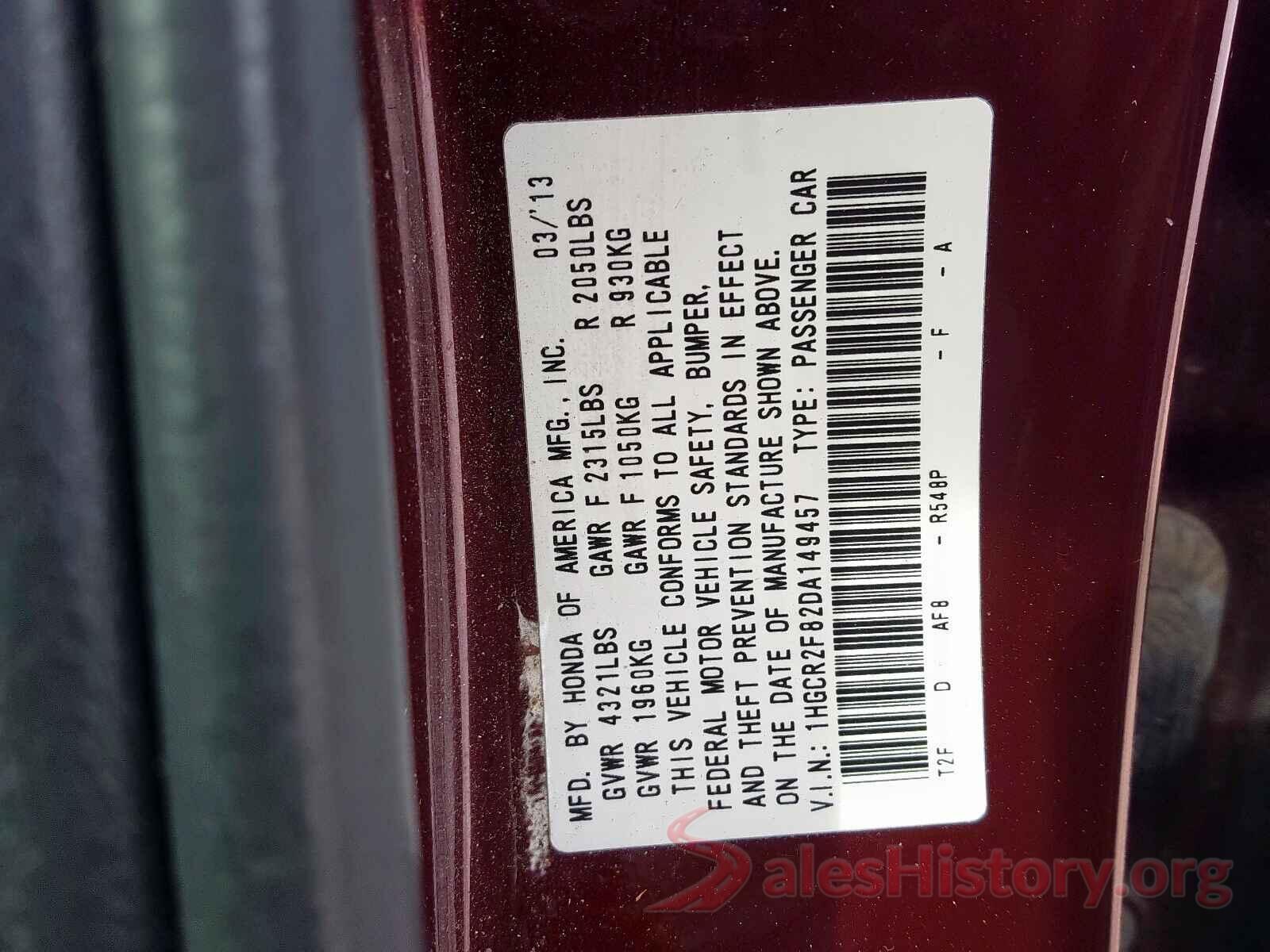 5YFBURHE3KP928668 2013 HONDA ACCORD