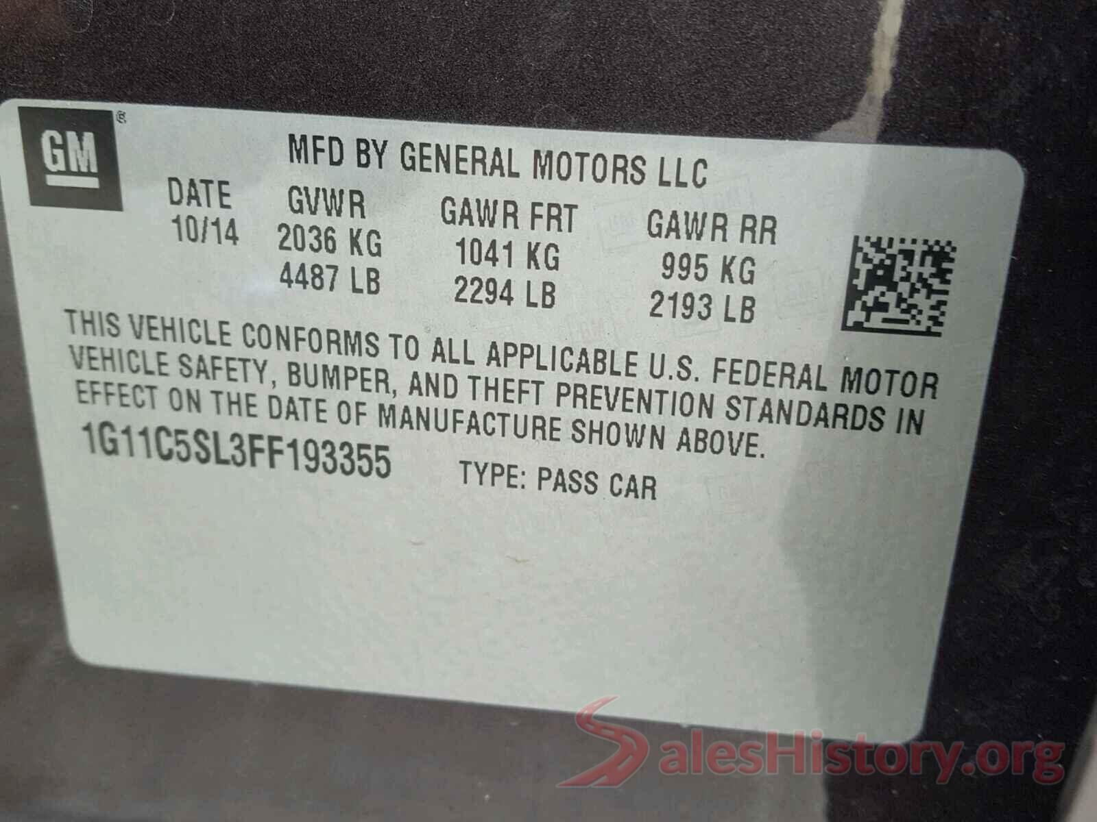 3VWC57BU4LM088878 2015 CHEVROLET MALIBU