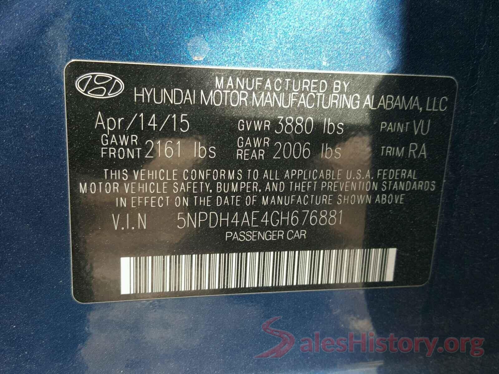 JM3KFACM2M0324477 2016 HYUNDAI ELANTRA