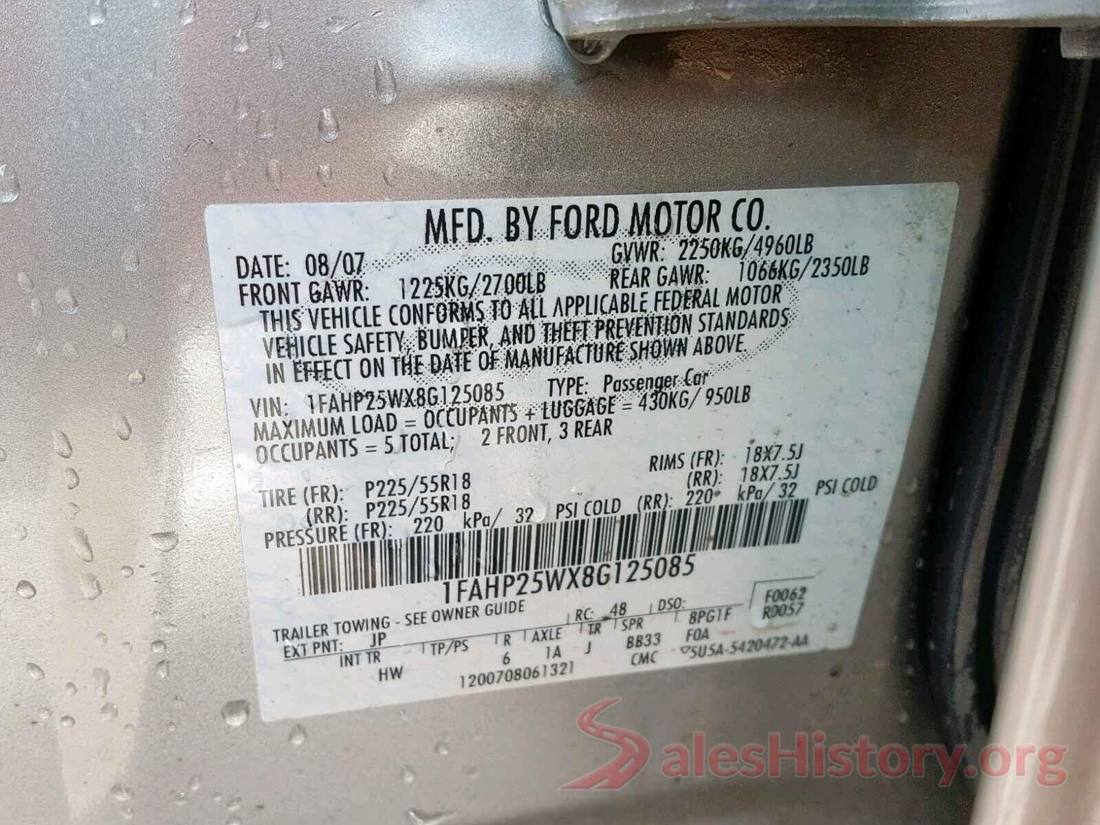 3N1CN8DV1LL901570 2008 FORD TAURUS