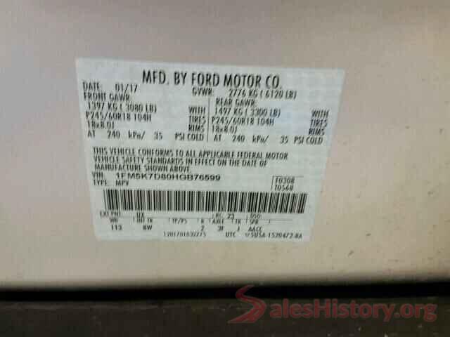 3VV2B7AX0KM082708 2017 FORD EXPLORER