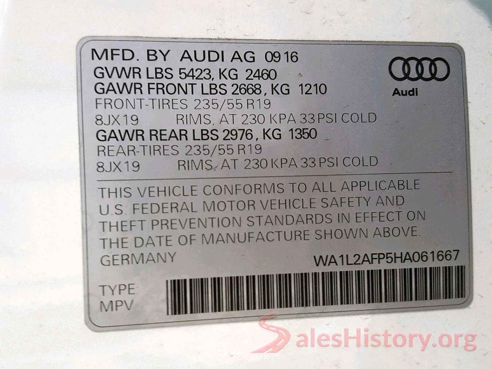 5XXGT4L31JG193262 2017 AUDI Q5