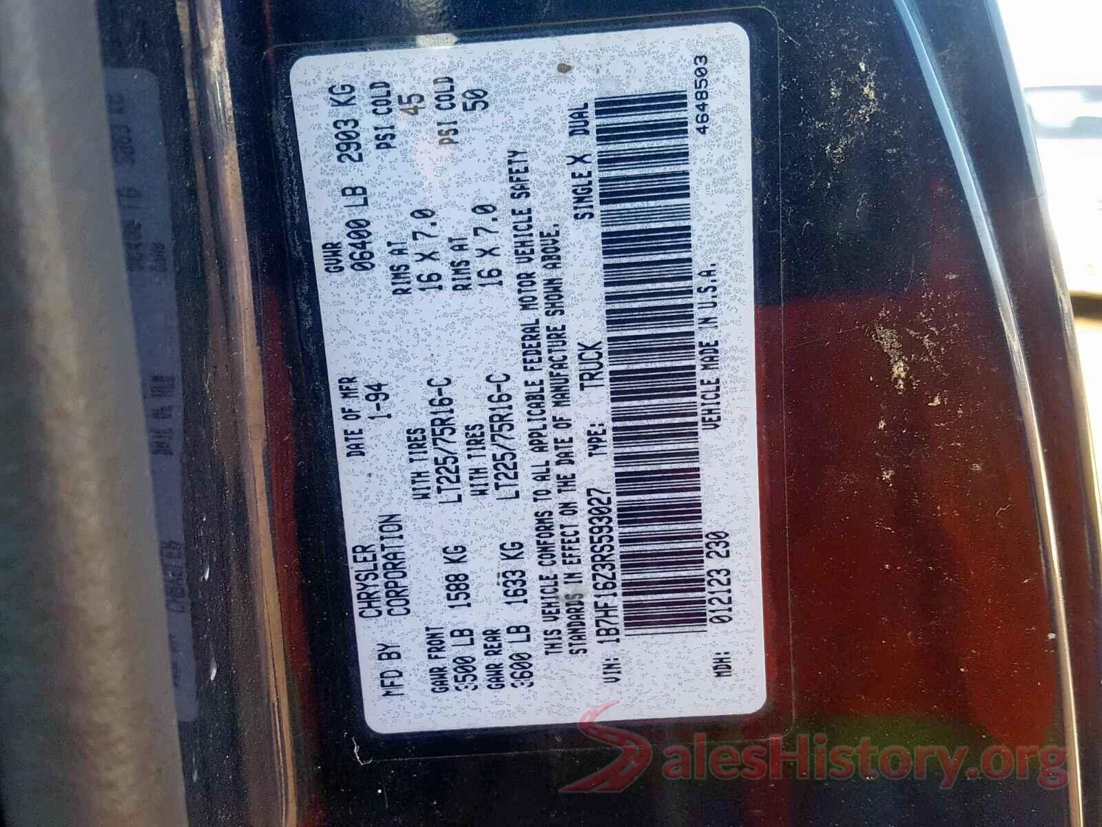 1HGCV1F37LA004262 1994 DODGE RAM 1500