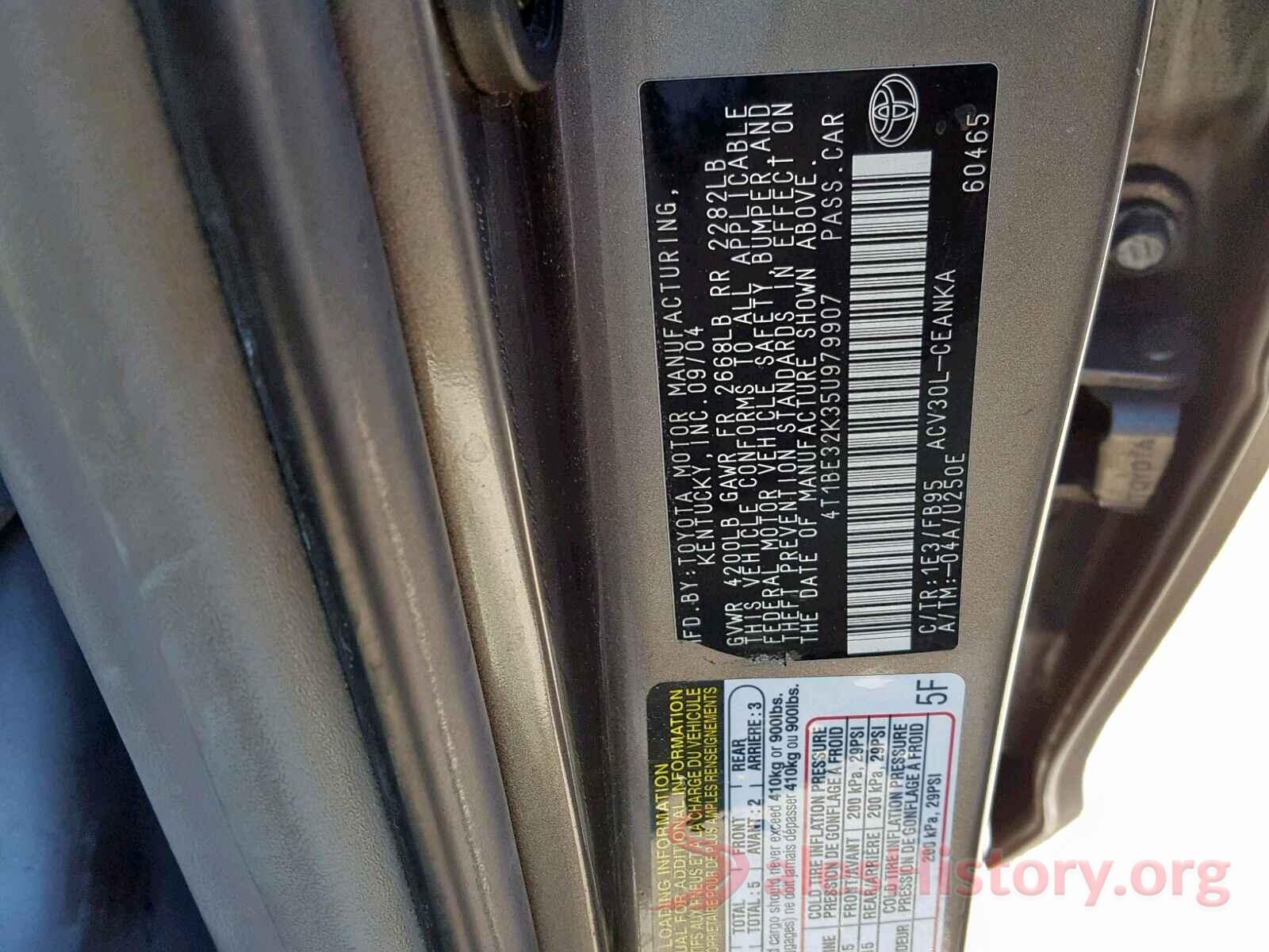 3VV3B7AX3JM011554 2005 TOYOTA CAMRY