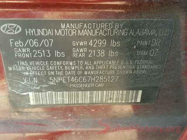 JA4AS3AA4JZ047563 2007 HYUNDAI SONATA