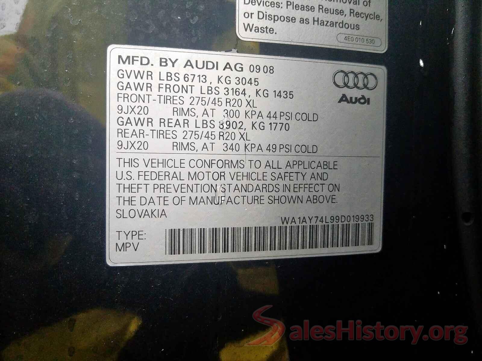 3KPFK4A70HE016094 2009 AUDI Q7