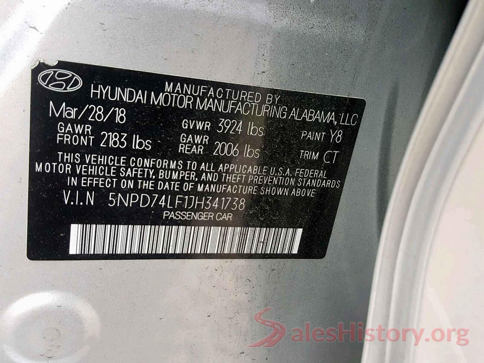 5XYPH4A57LG710732 2018 HYUNDAI ELANTRA