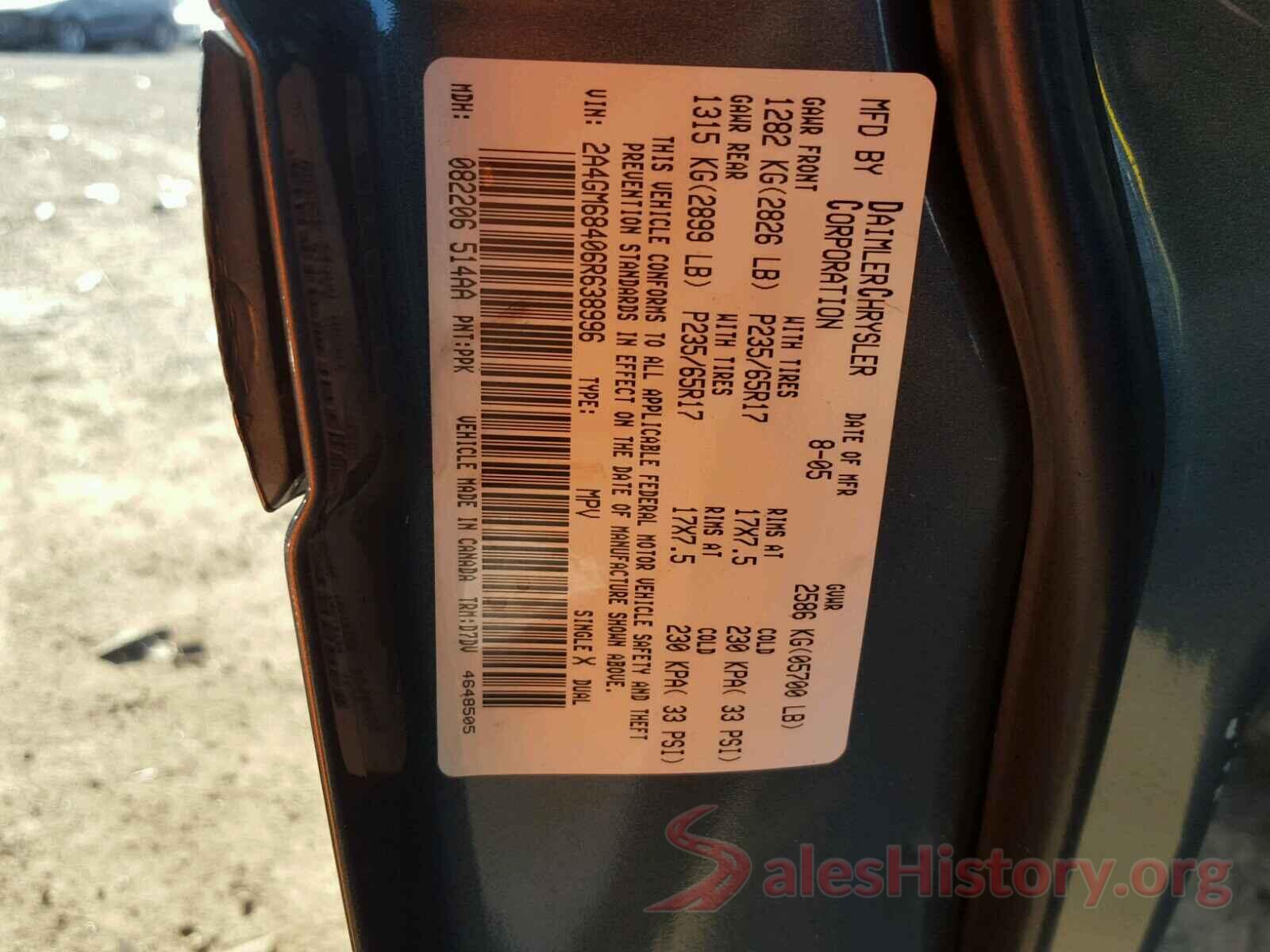 SHHFK7H47HU226567 2006 CHRYSLER PACIFICA