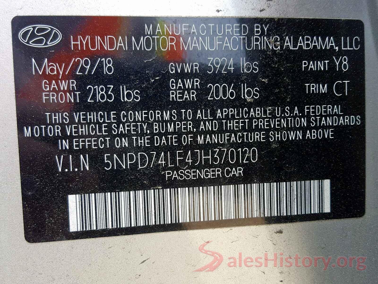 5NMS3CAD7LH176129 2018 HYUNDAI ELANTRA