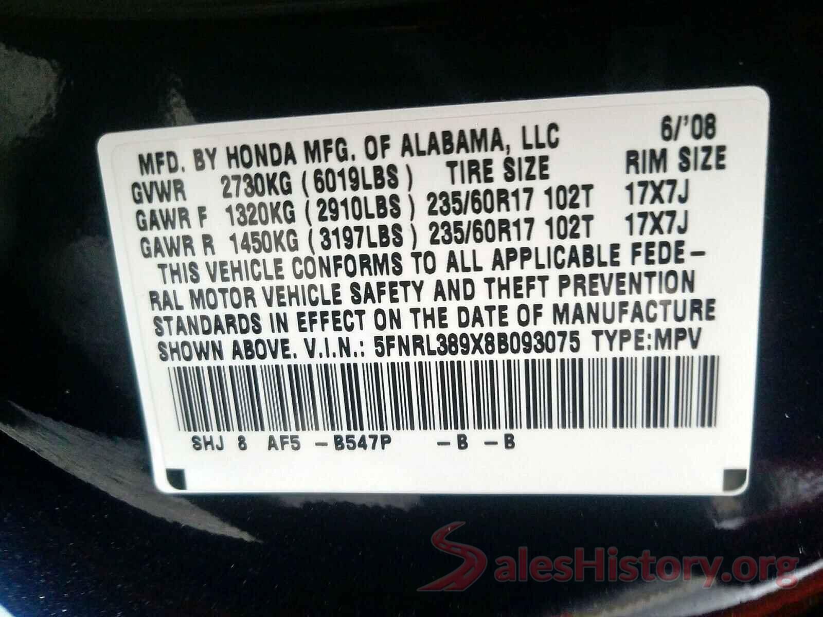 3N1AB7AP2KY433172 2008 HONDA ODYSSEY TO