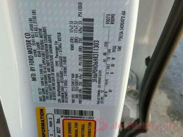 KMHD84LF9HU358232 2017 FORD FUSION