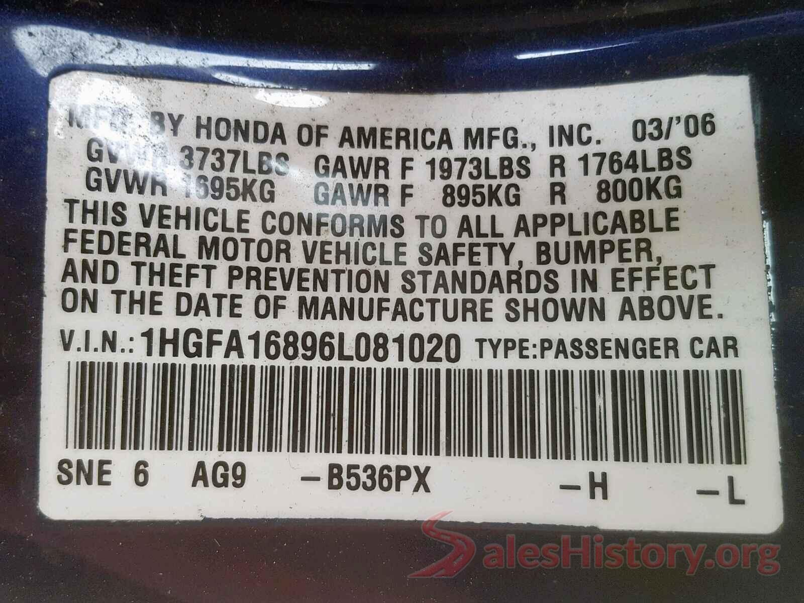 1C4RJFBGXJC363360 2006 HONDA CIVIC