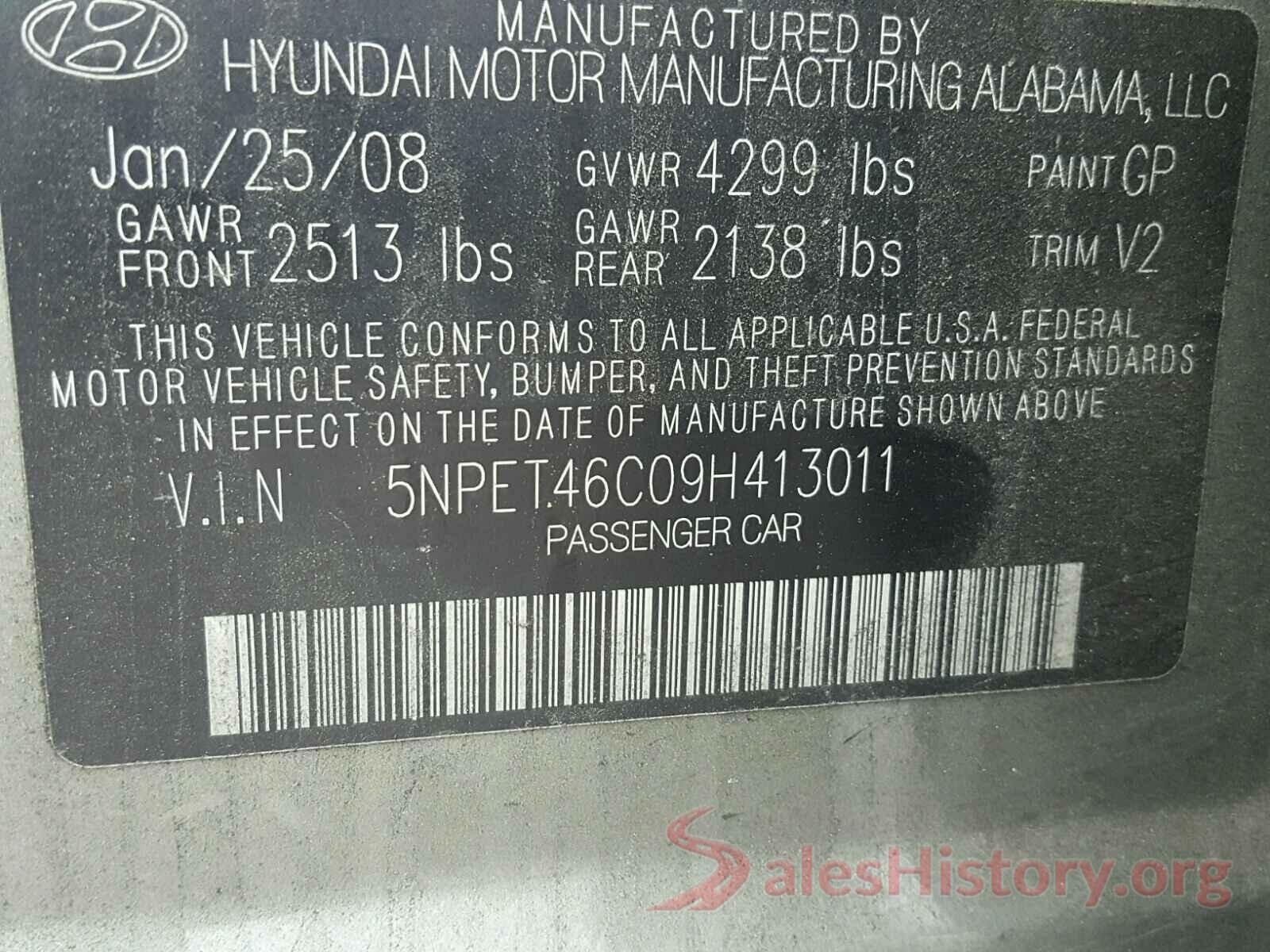 1N4AL3AP9GN336595 2009 HYUNDAI SONATA