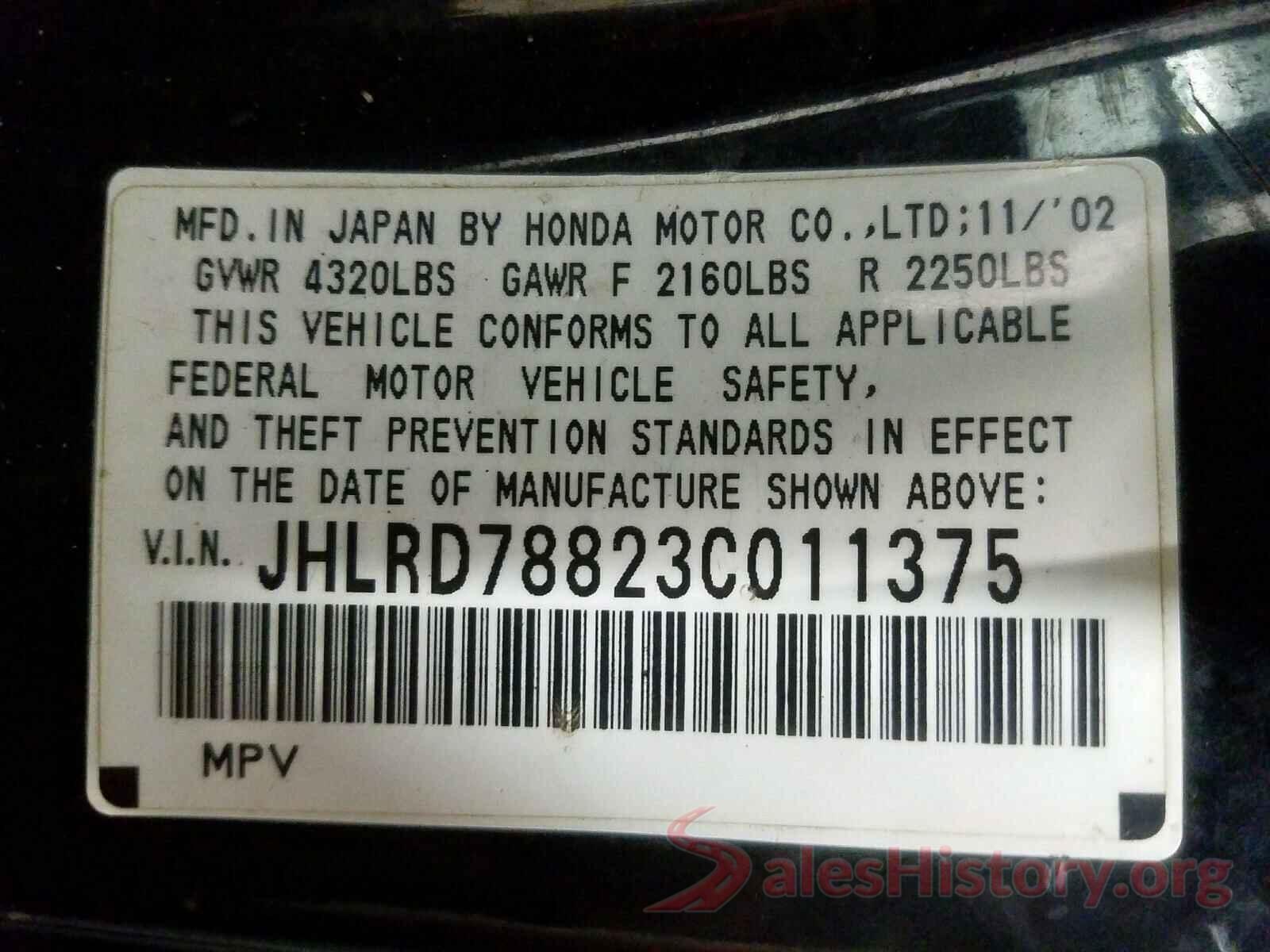 5NPE34AF7JH666638 2003 HONDA CRV