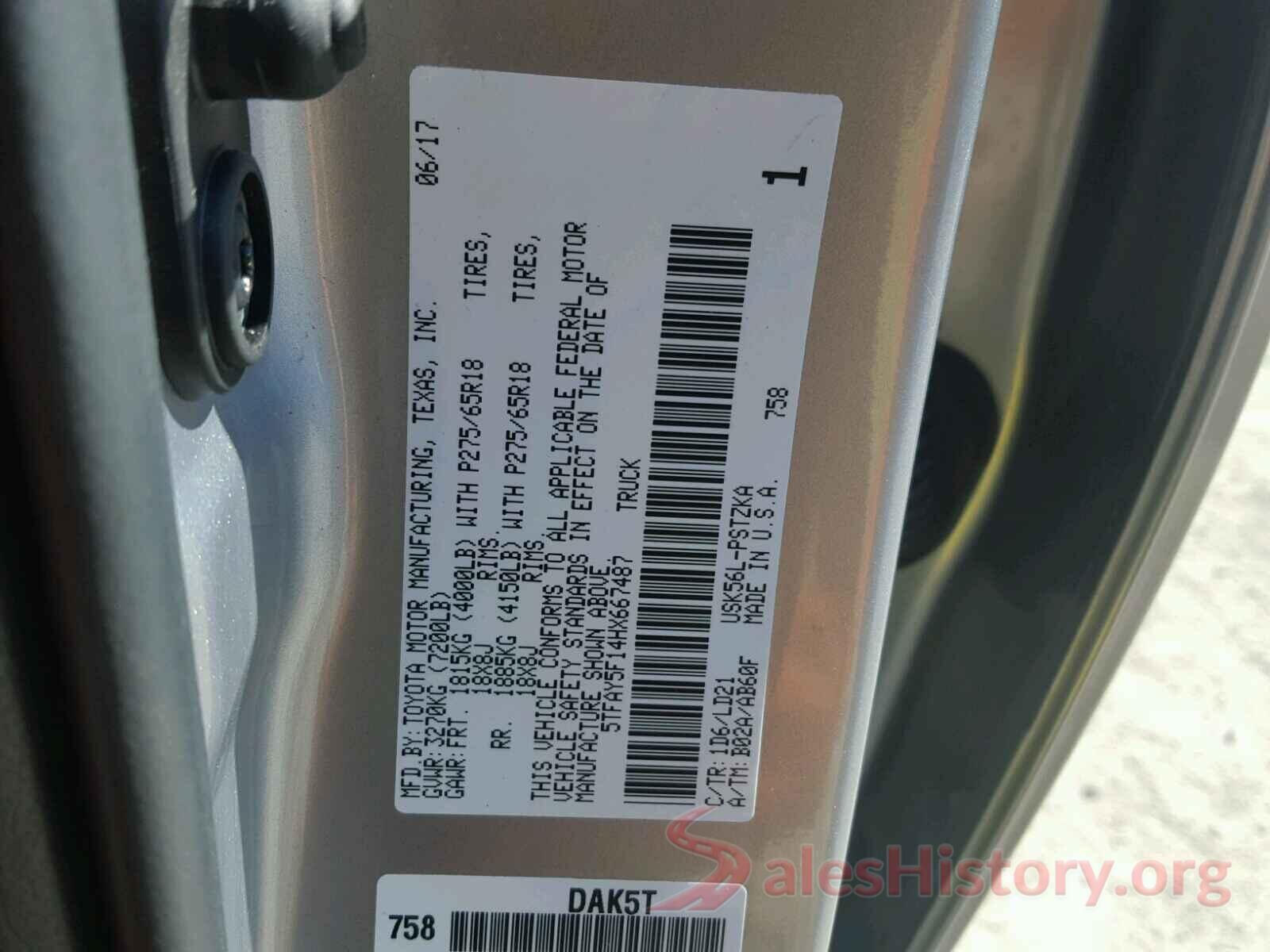 5TFAY5F14HX667487 2017 TOYOTA TUNDRA