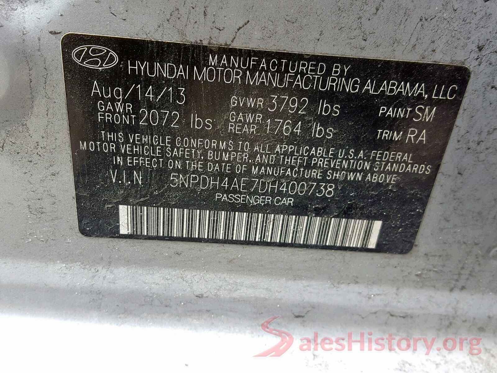 3N1CN7AP6JL812848 2013 HYUNDAI ELANTRA