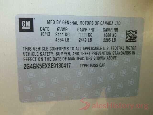 2HGFC2F7XJH593852 2014 BUICK REGAL