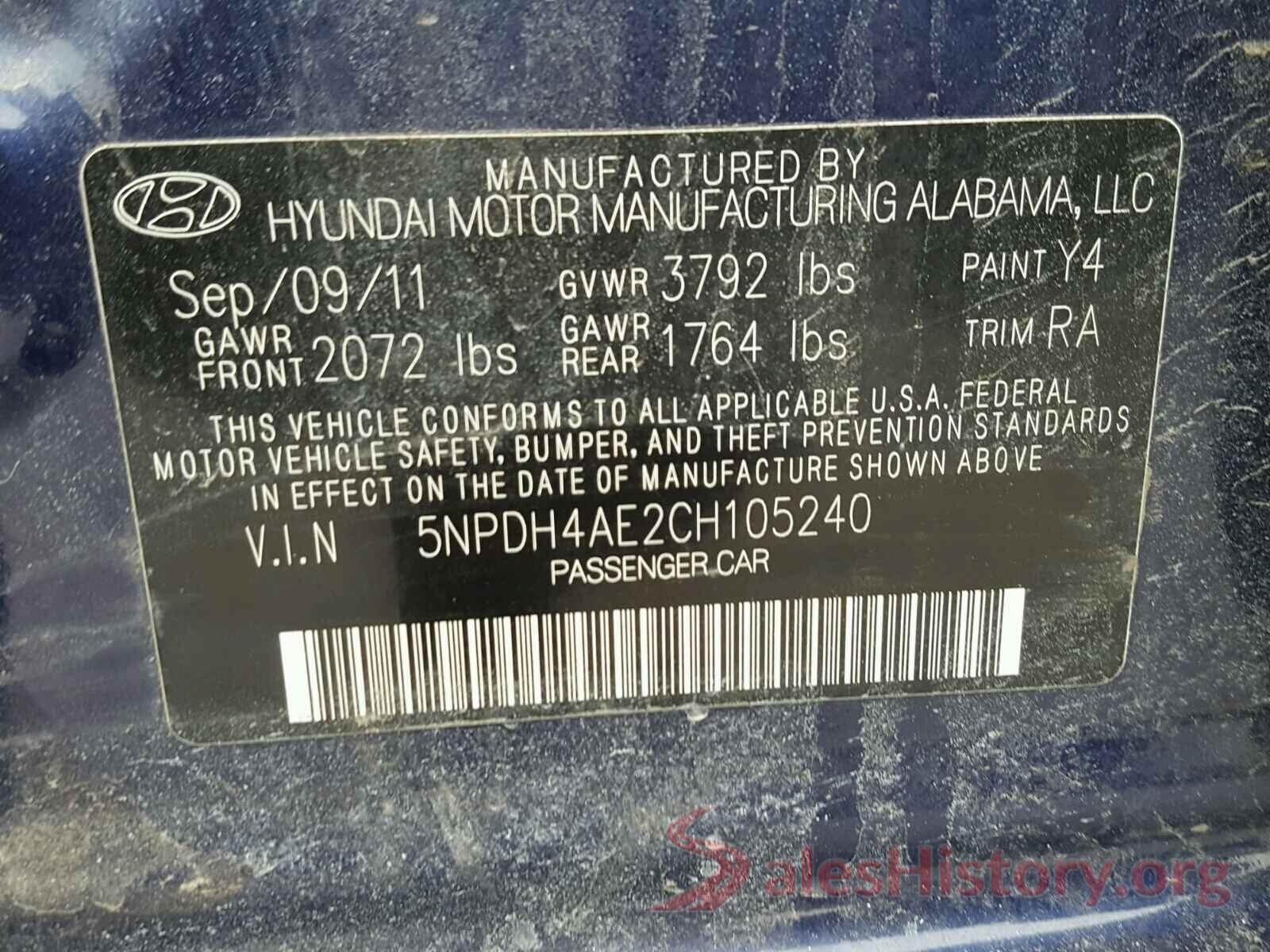 1C4RJEBGXLC202049 2012 HYUNDAI ELANTRA