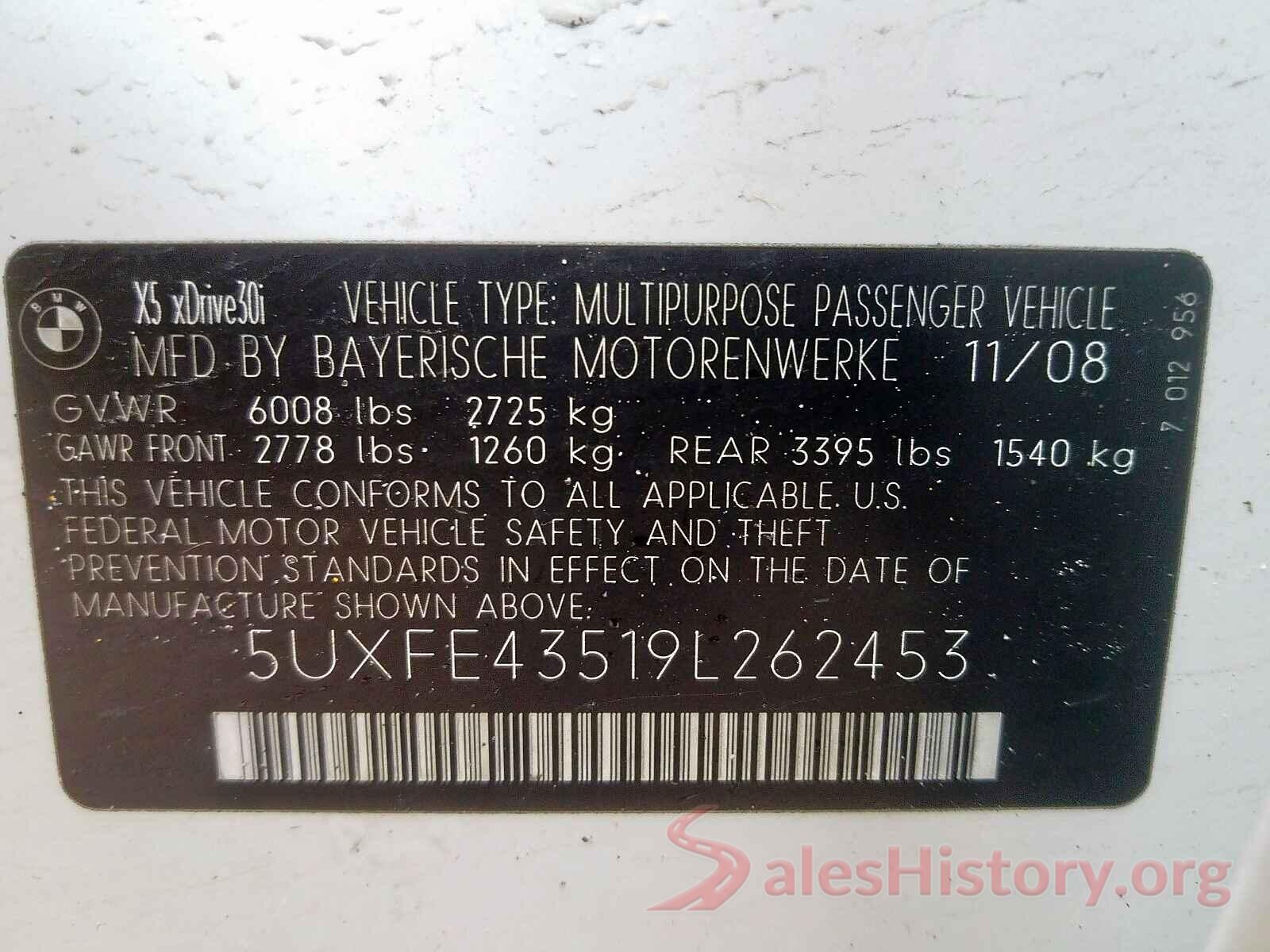 4T1BF1FK2HU653578 2009 BMW X5