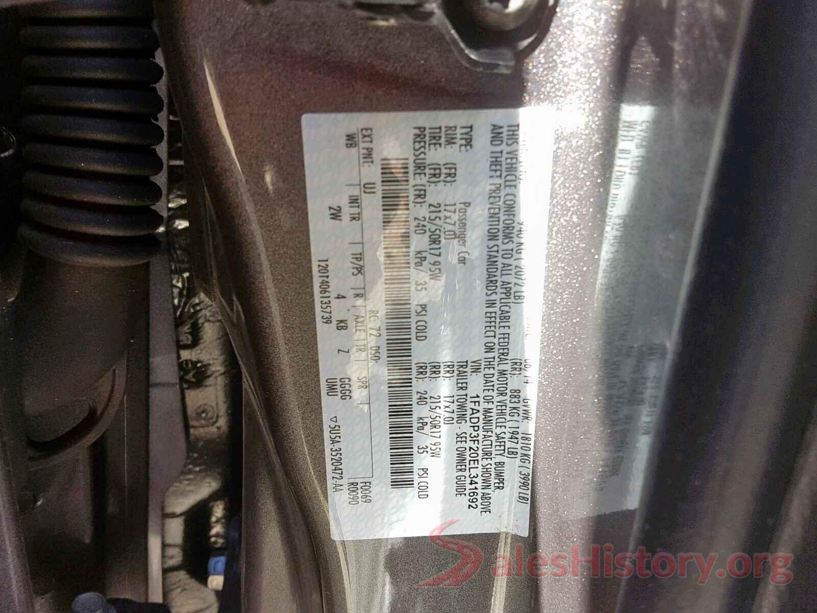 4T1B11HK2JU121569 2014 FORD FOCUS SE