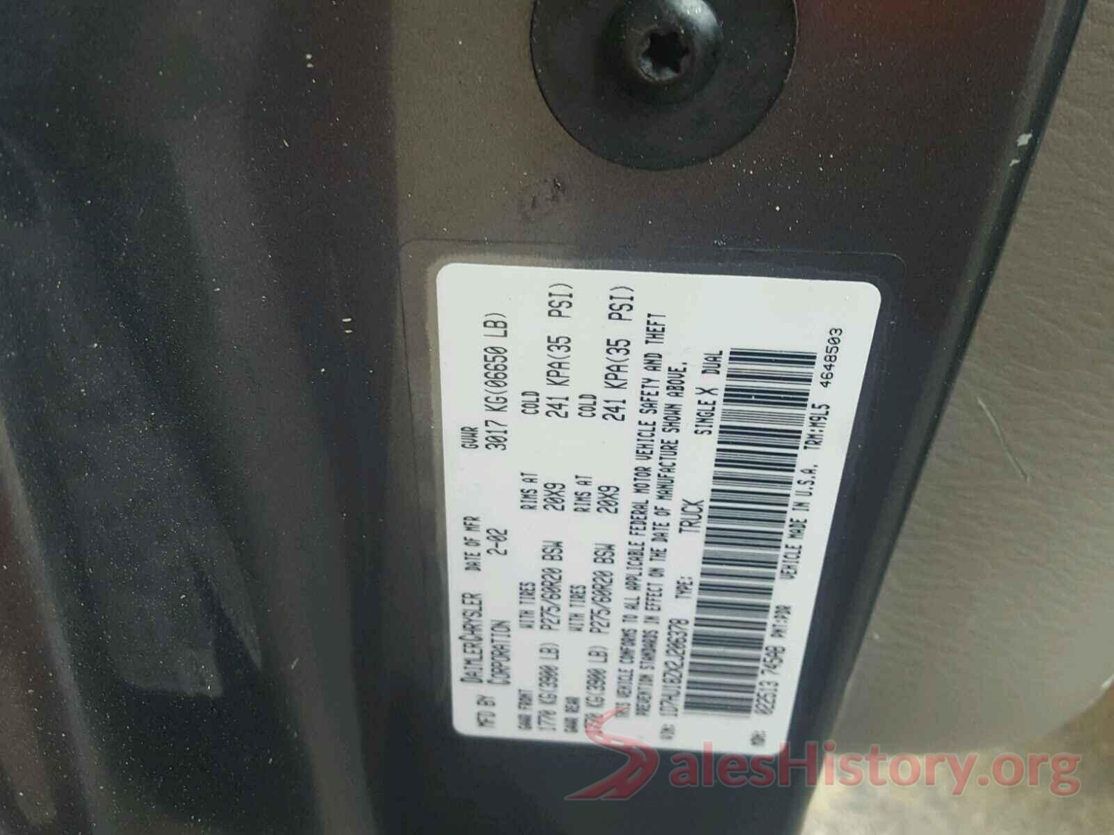 19XFC1F39GE021908 2002 DODGE RAM 1500