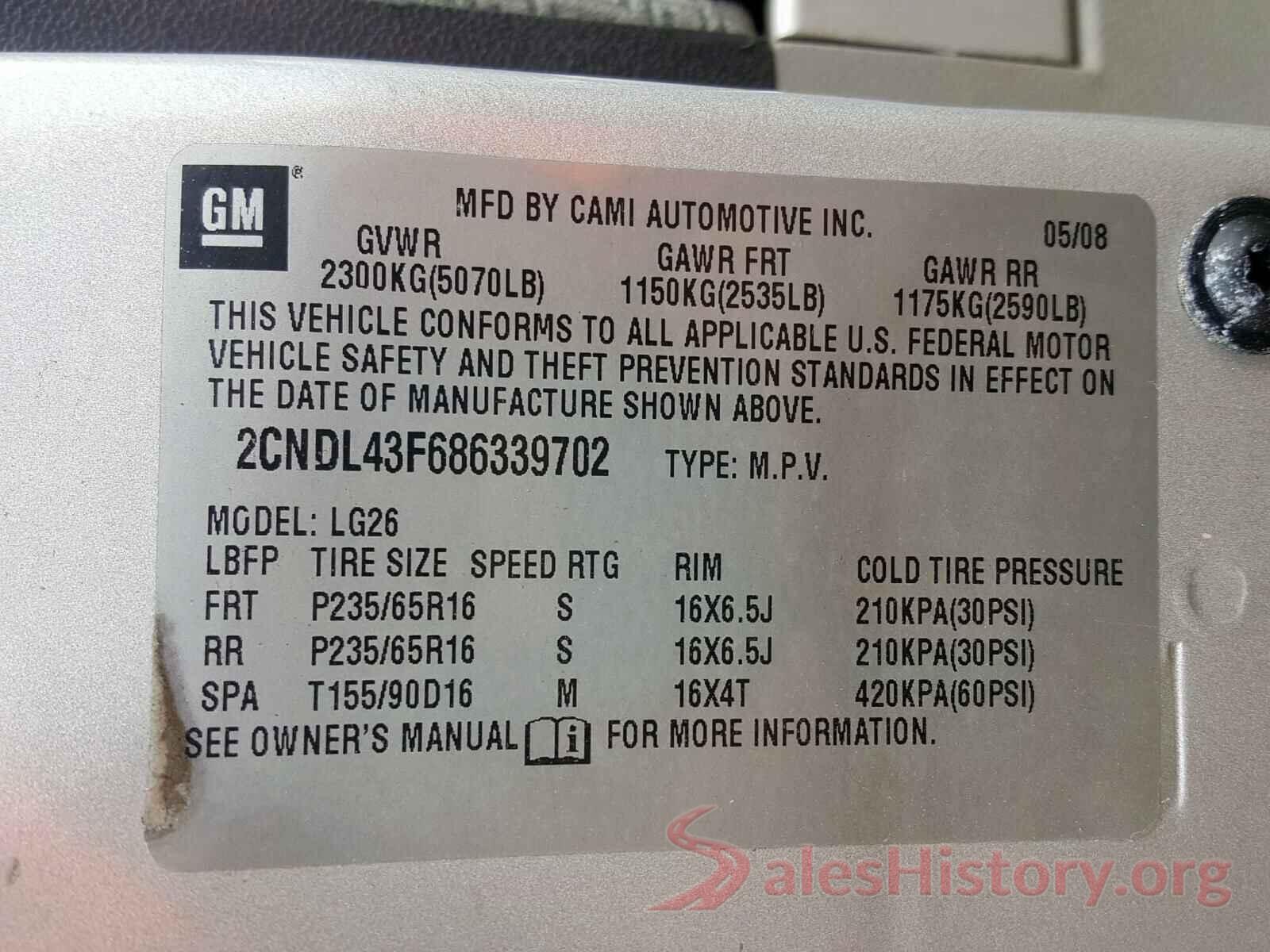 JTDEPRAE0LJ026130 2008 CHEVROLET EQUINOX LT