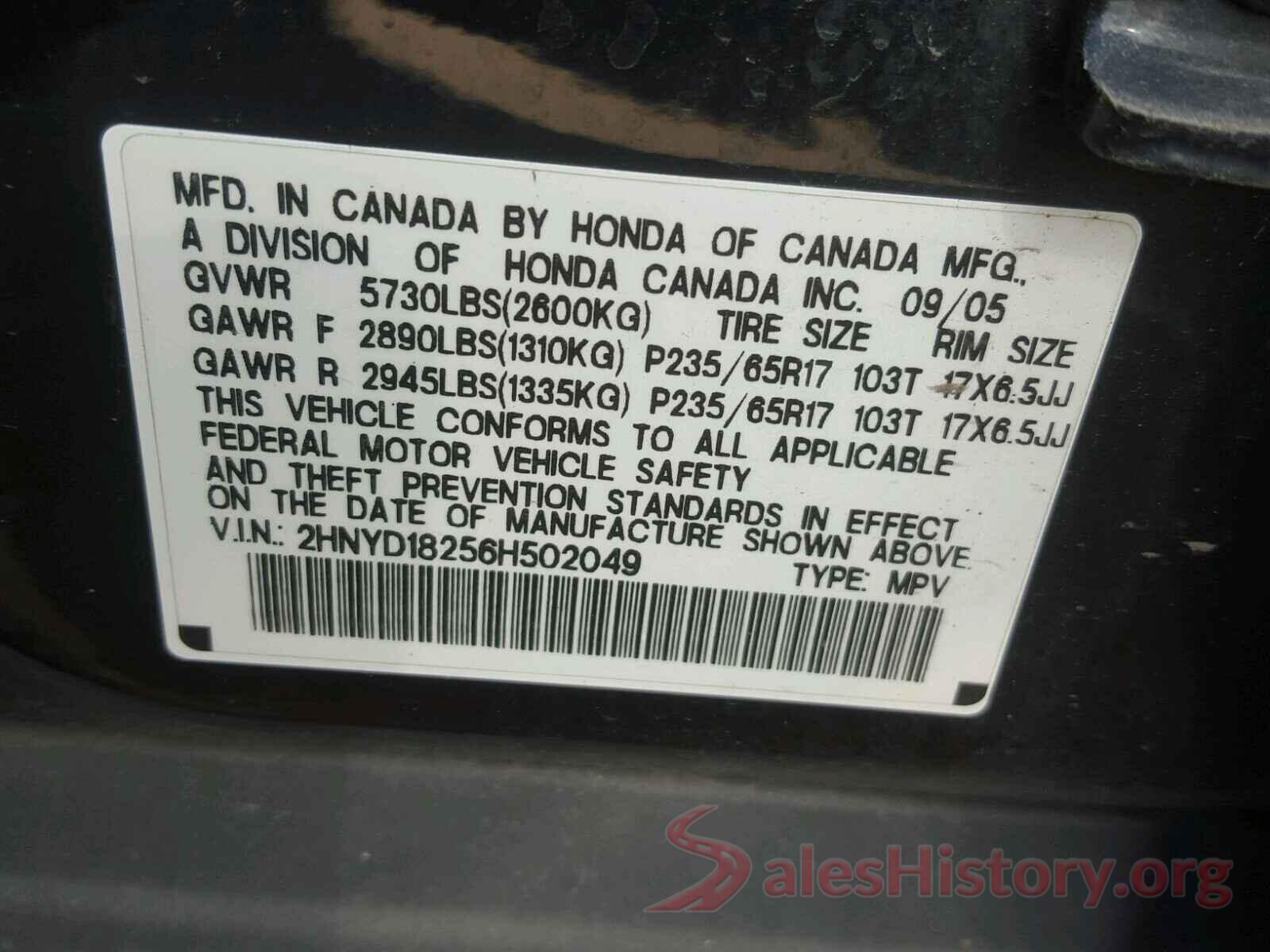 1VWAT7A34GC036700 2006 ACURA MDX