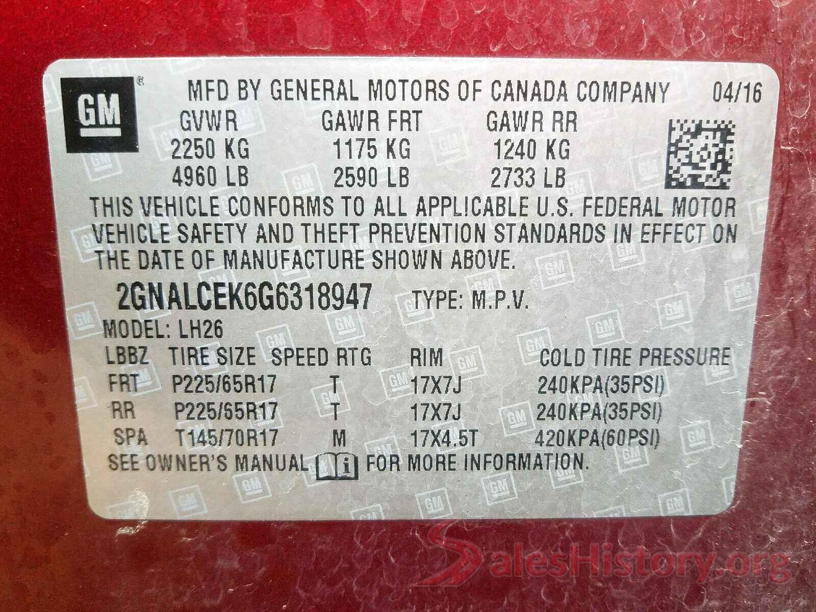 3VV2B7AX5LM125361 2016 CHEVROLET EQUINOX