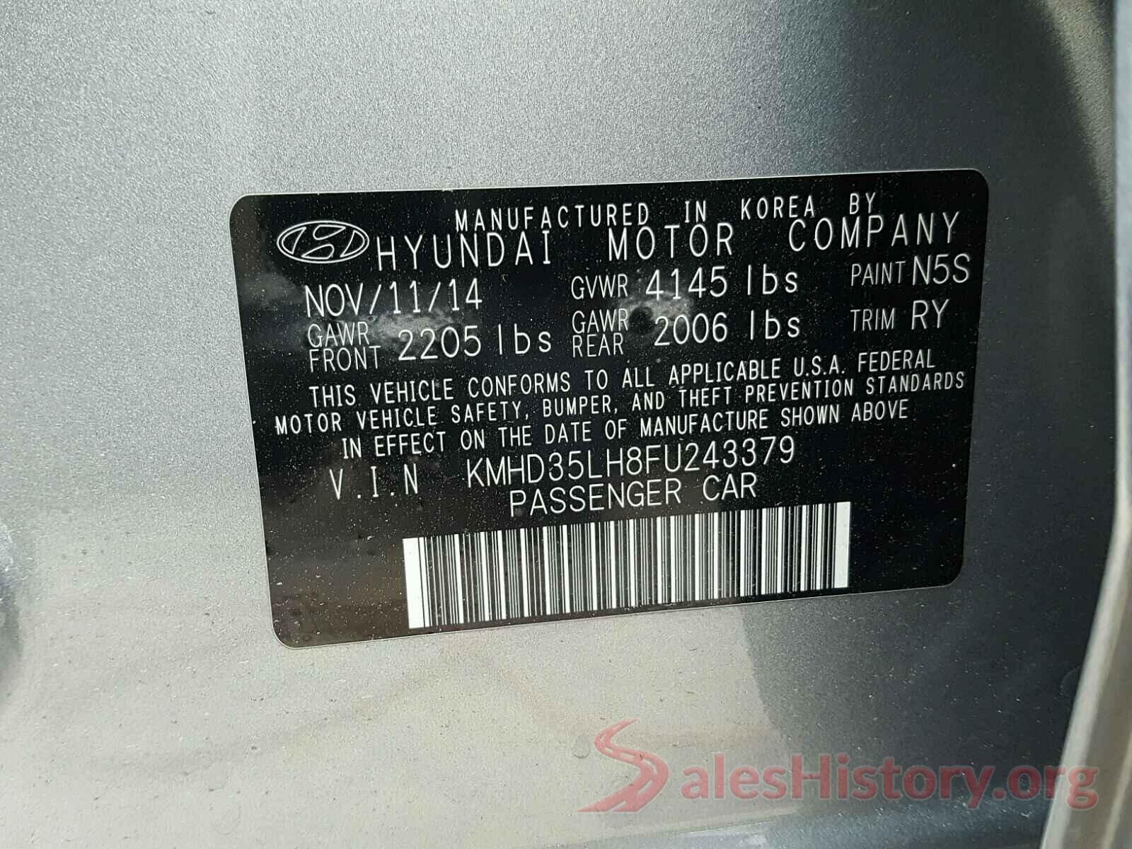 KNMAT2MT5JP555269 2015 HYUNDAI ELANTRA