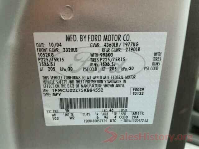 5XXGT4L3XGG082492 2005 FORD ESCAPE