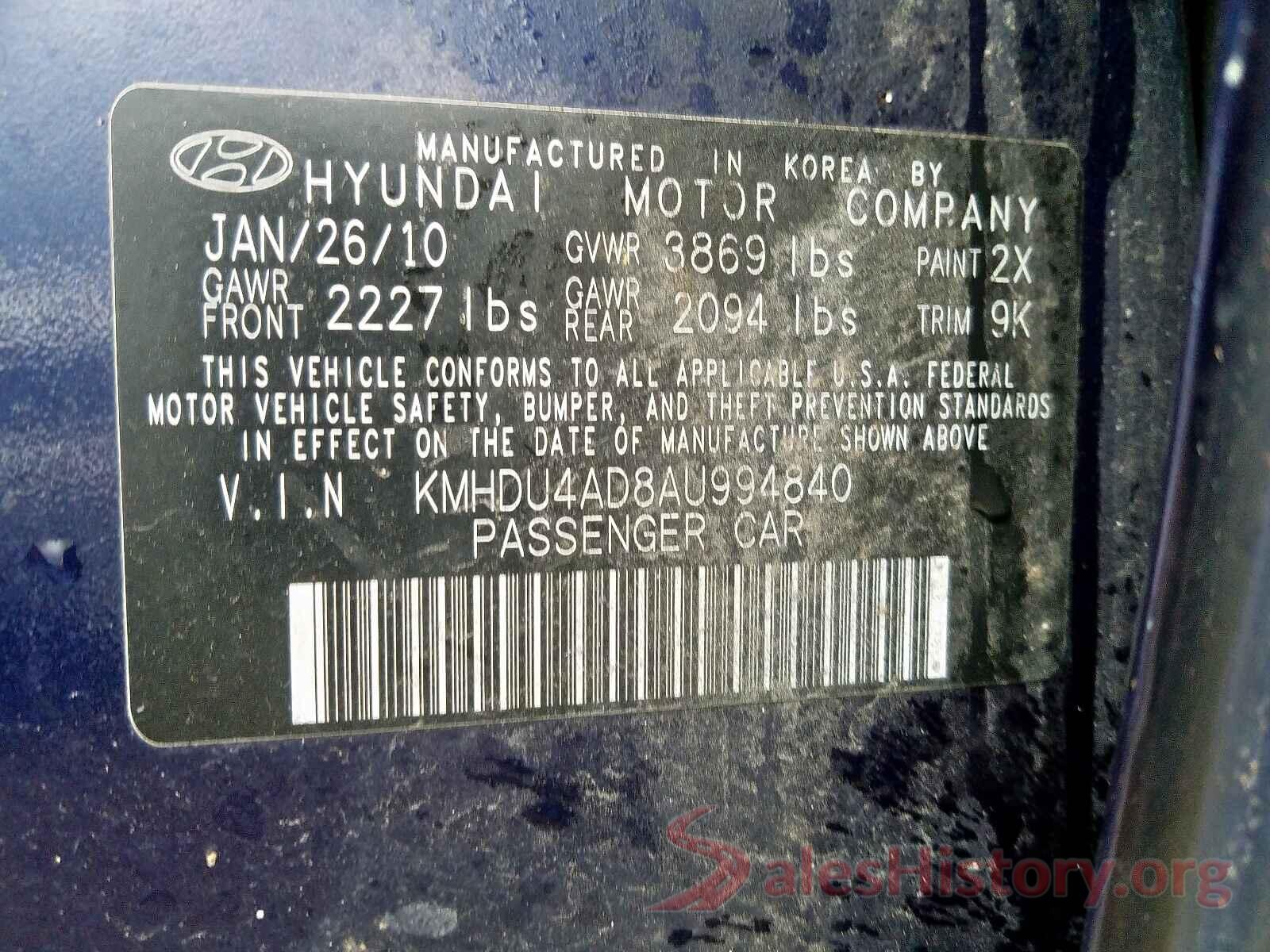 5TDCZRBH1LS500762 2010 HYUNDAI ELANTRA