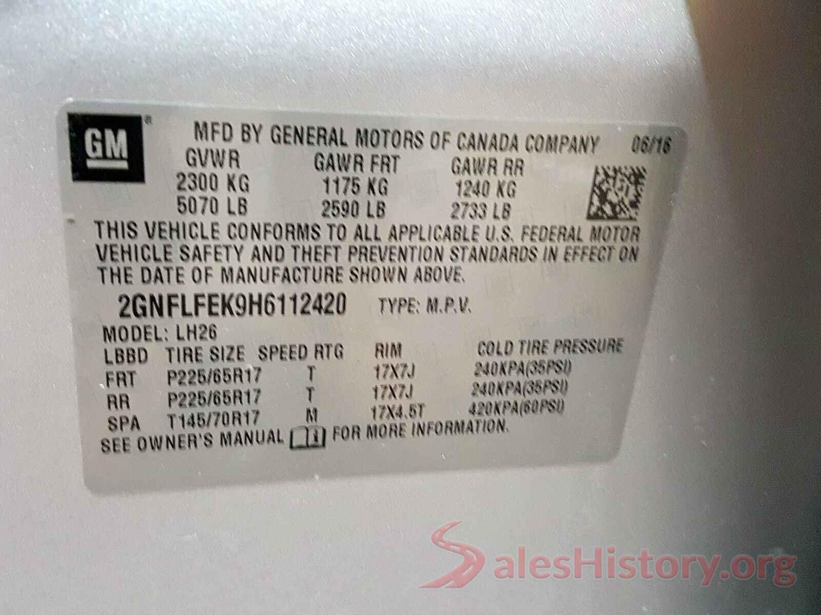 1C4RJFBG5HC761084 2017 CHEVROLET EQUINOX