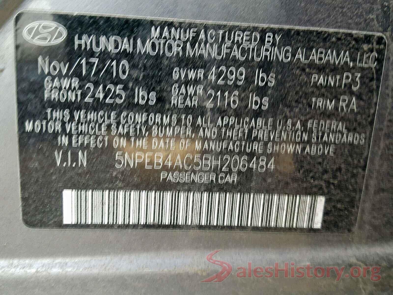 3VW2B7AJ7HM374890 2011 HYUNDAI SONATA