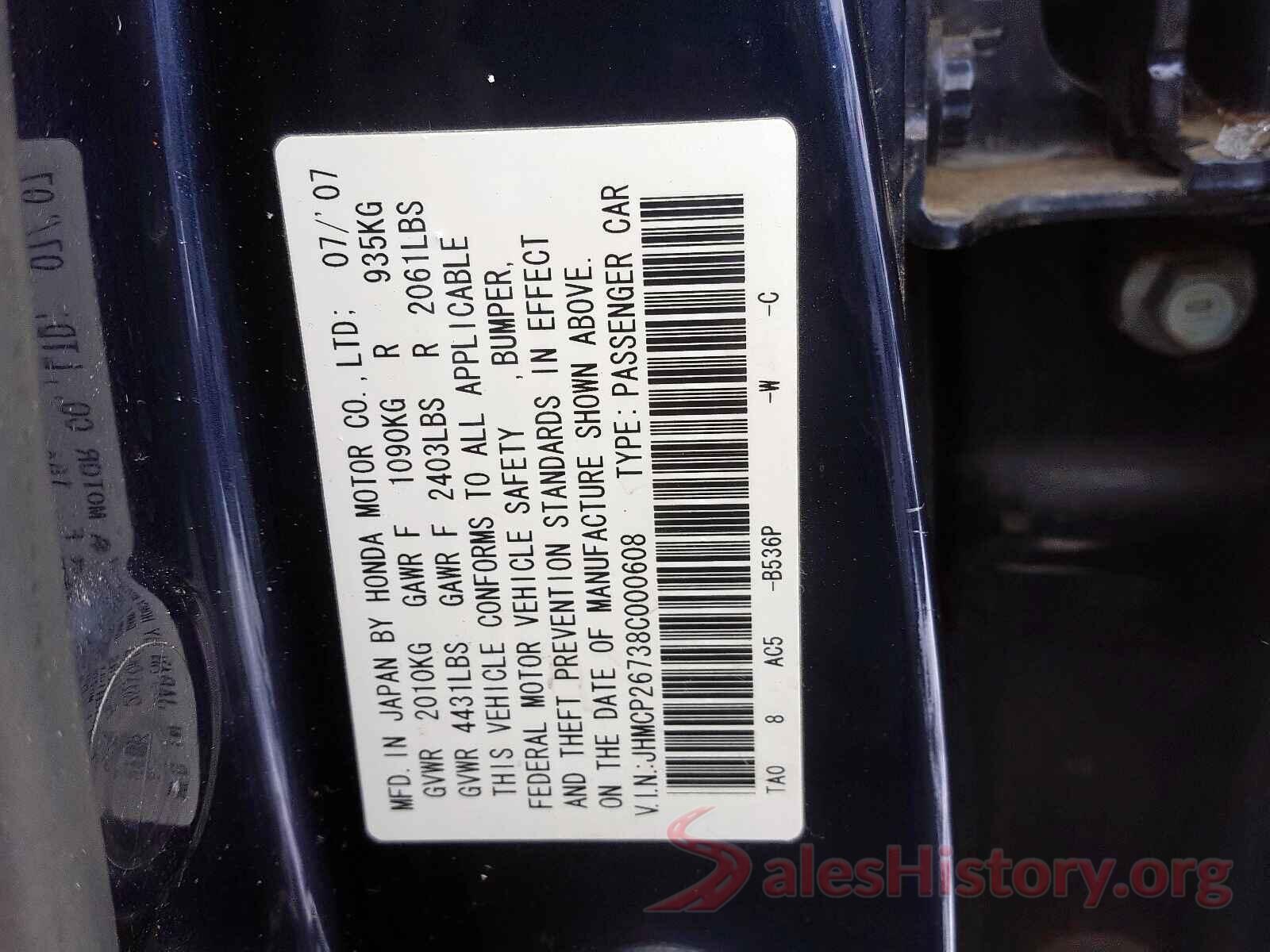 5NPE34AFXGH363507 2008 HONDA ACCORD