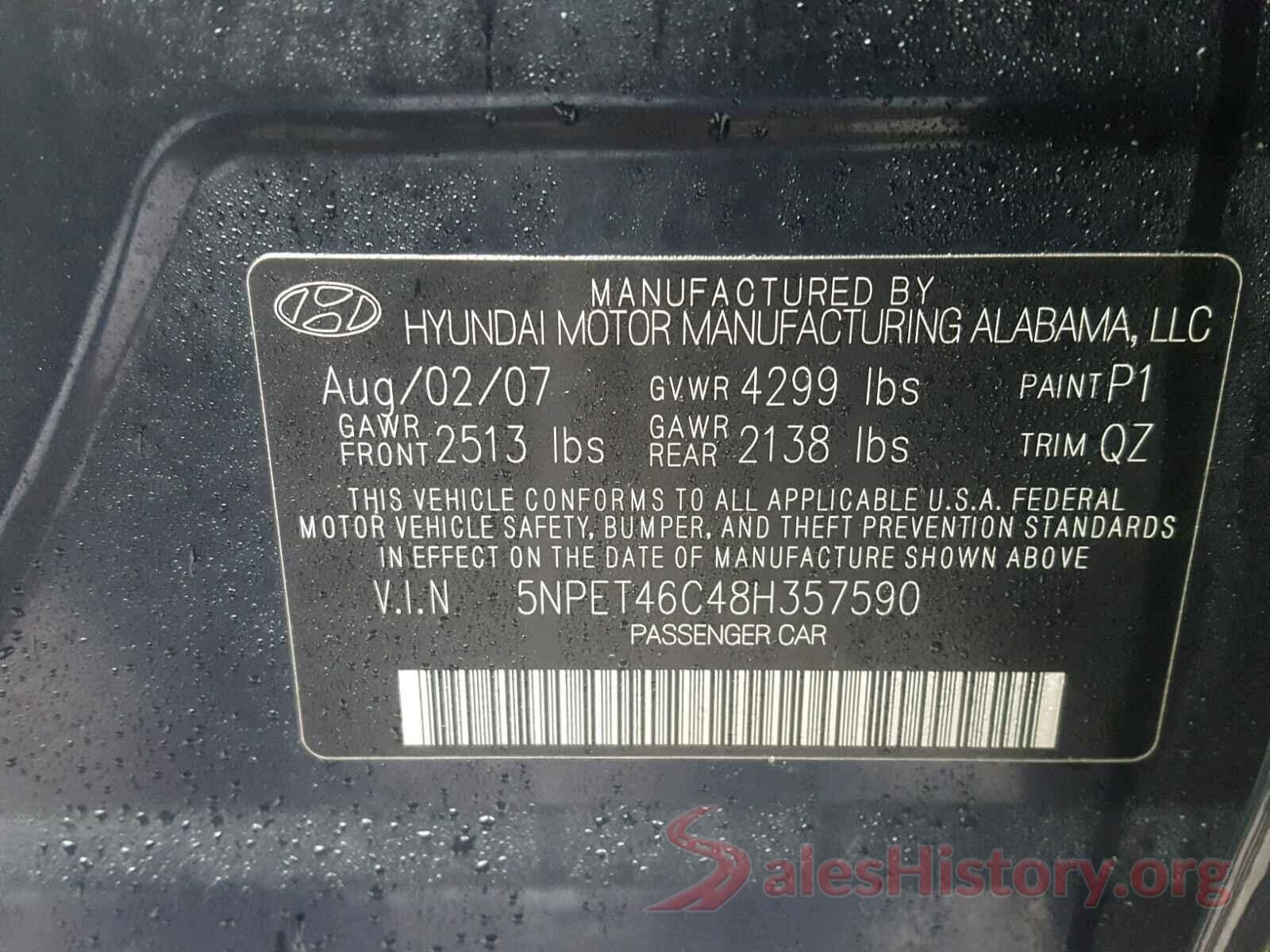 KNDPNCAC7J7398598 2008 HYUNDAI SONATA