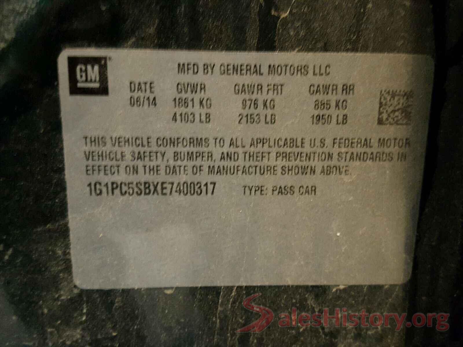 1G1BF5SM0H7231271 2014 CHEVROLET CRUZE