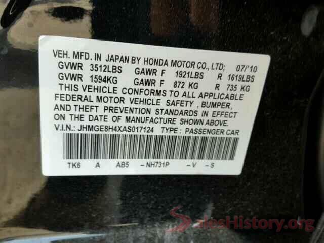 JTMNFREV0JJ747266 2010 HONDA FIT