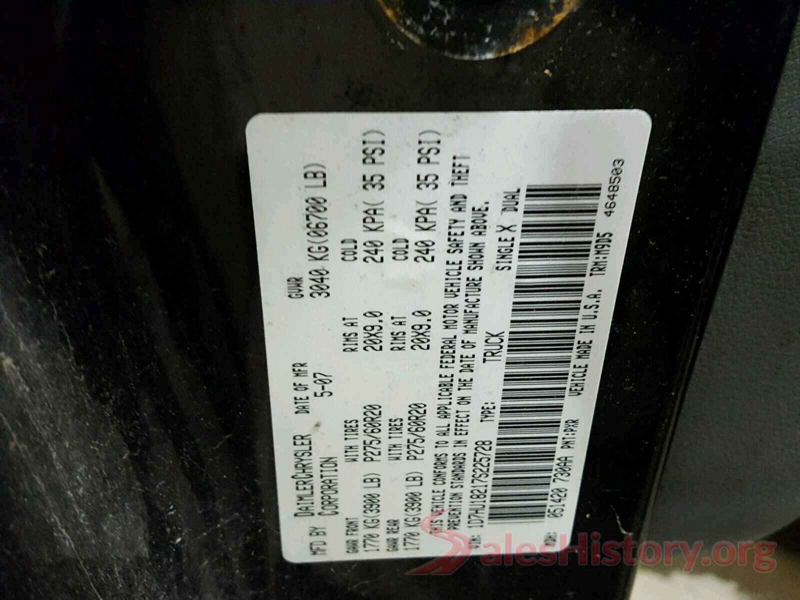 4T1B11HK2KU274034 2007 DODGE RAM 1500