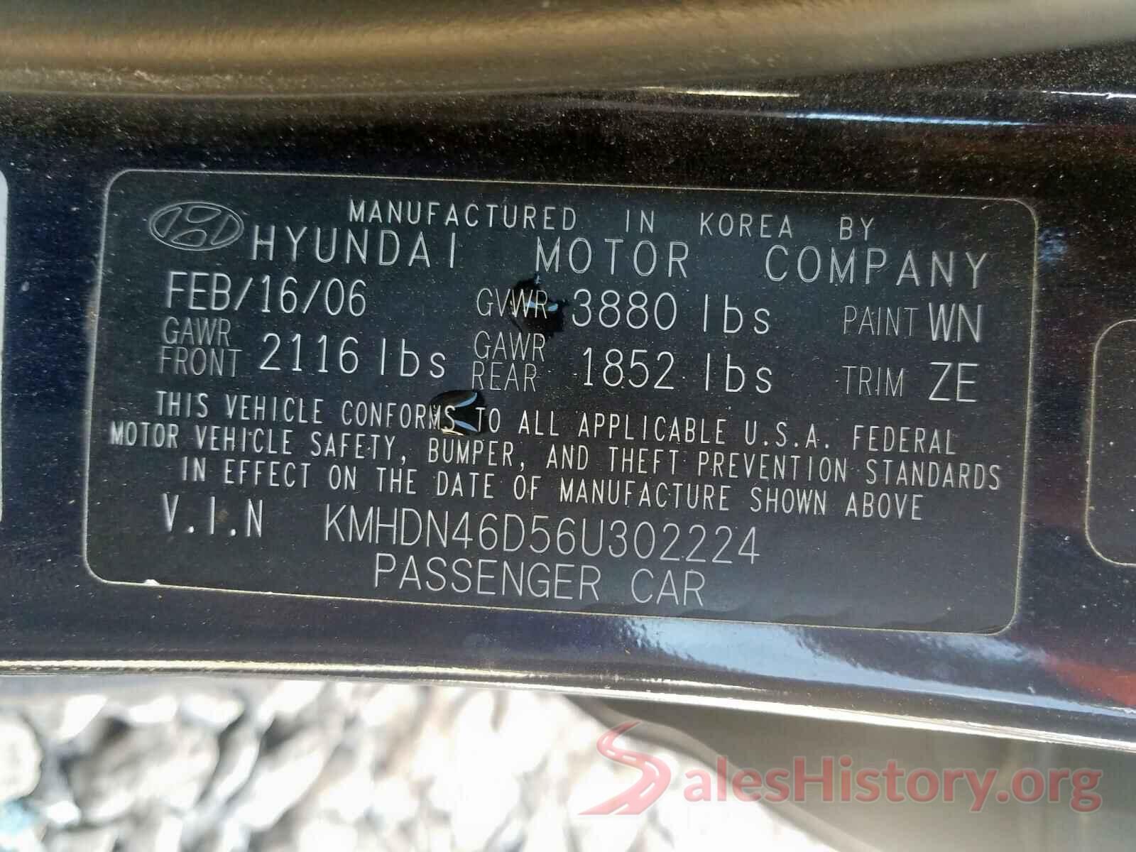 5NPD74LFXHH078269 2006 HYUNDAI ELANTRA