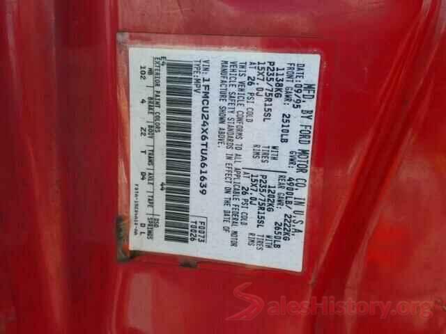 JA32U2FU4HU012707 1996 FORD EXPLORER