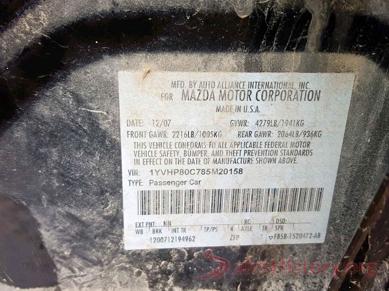 KNMAT2MT7GP599038 2008 MAZDA 6