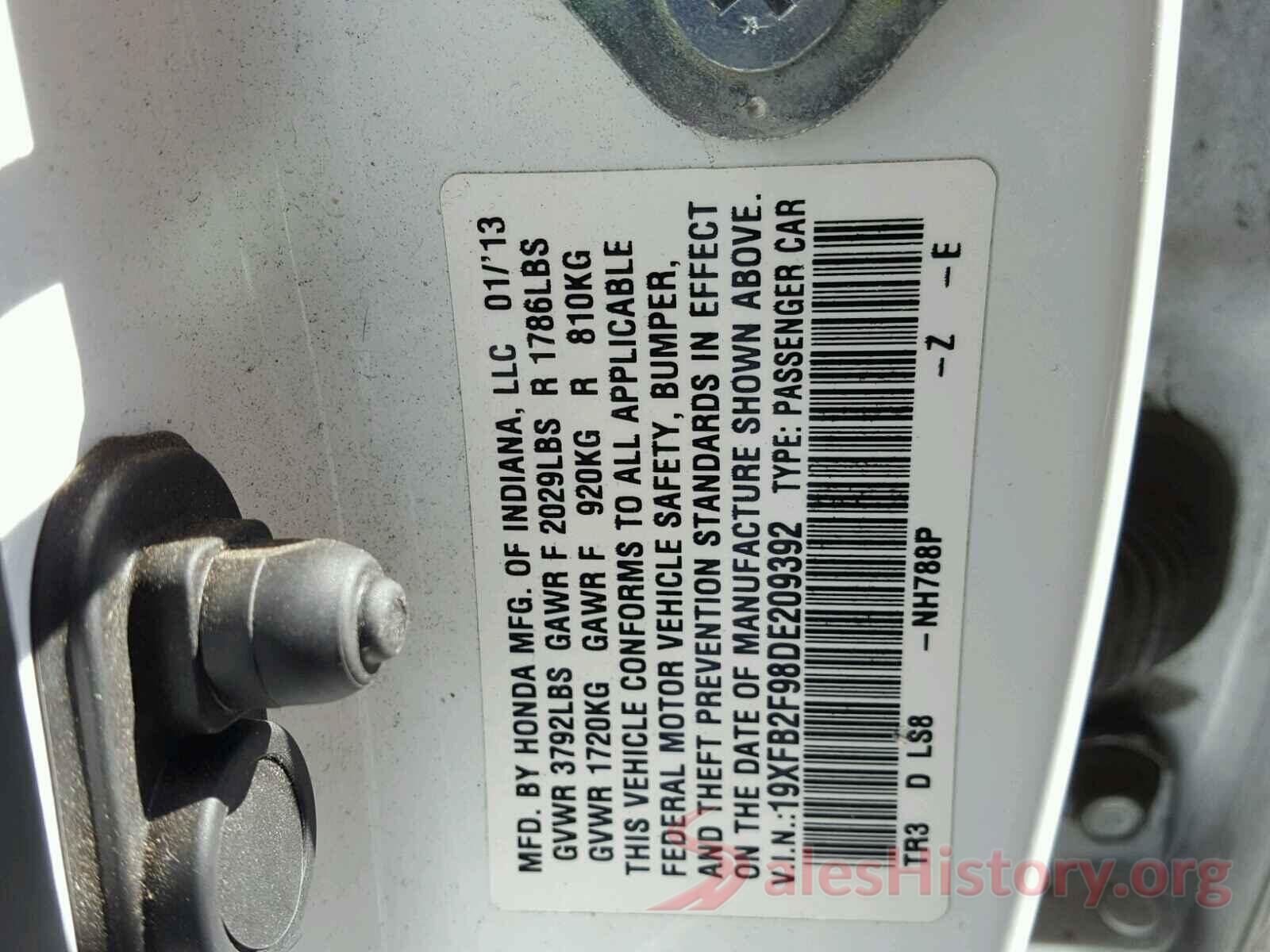 WDCTG4EB1LJ687508 2013 HONDA CIVIC