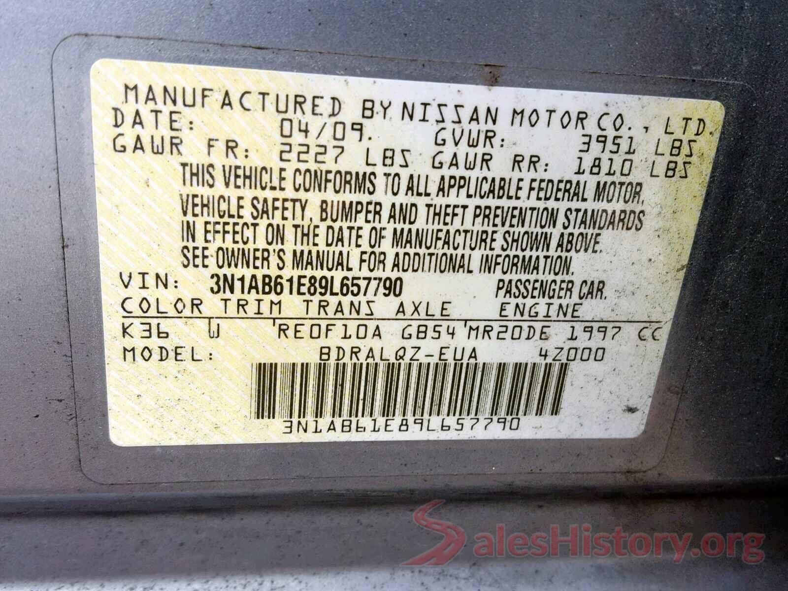 5TFCZ5AN7GX035839 2009 NISSAN SENTRA