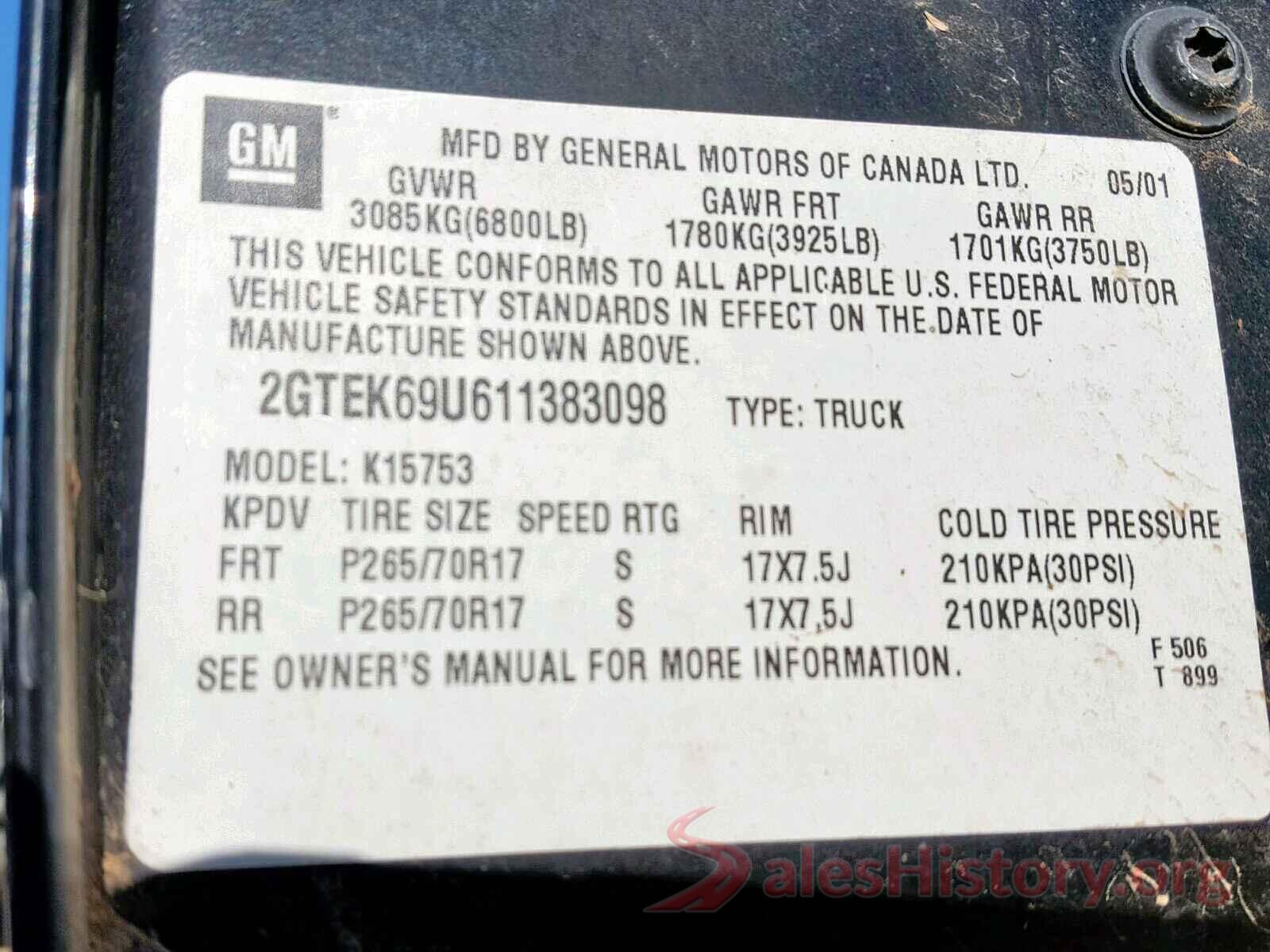 JN8AT2MV5KW396041 2001 GMC SIERRA K15