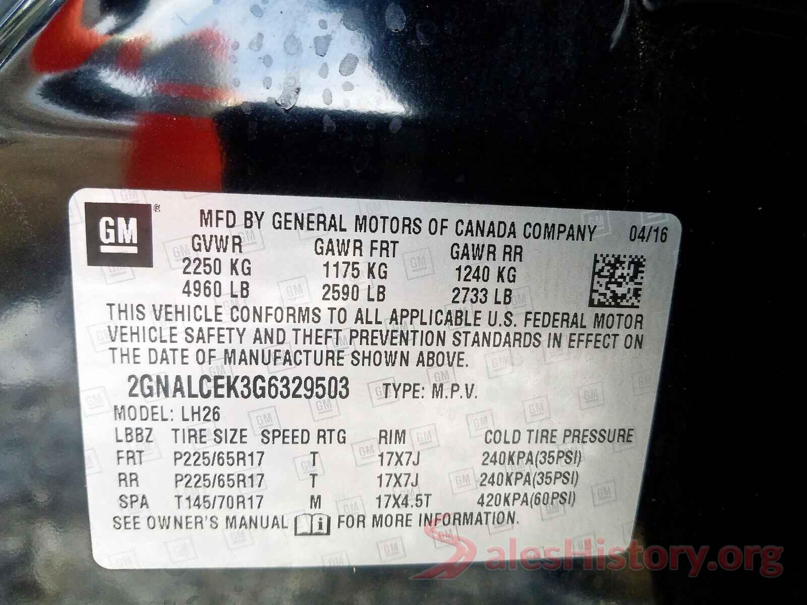 KNDPNCAC2J7425304 2016 CHEVROLET EQUINOX