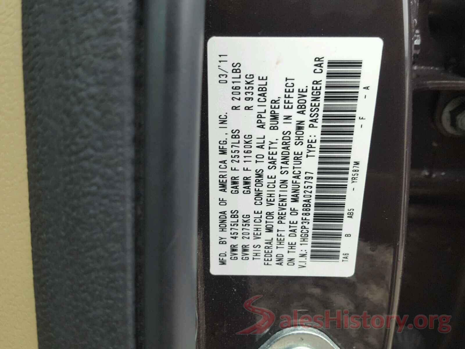 3KPFK4A77JE178102 2011 HONDA ACCORD