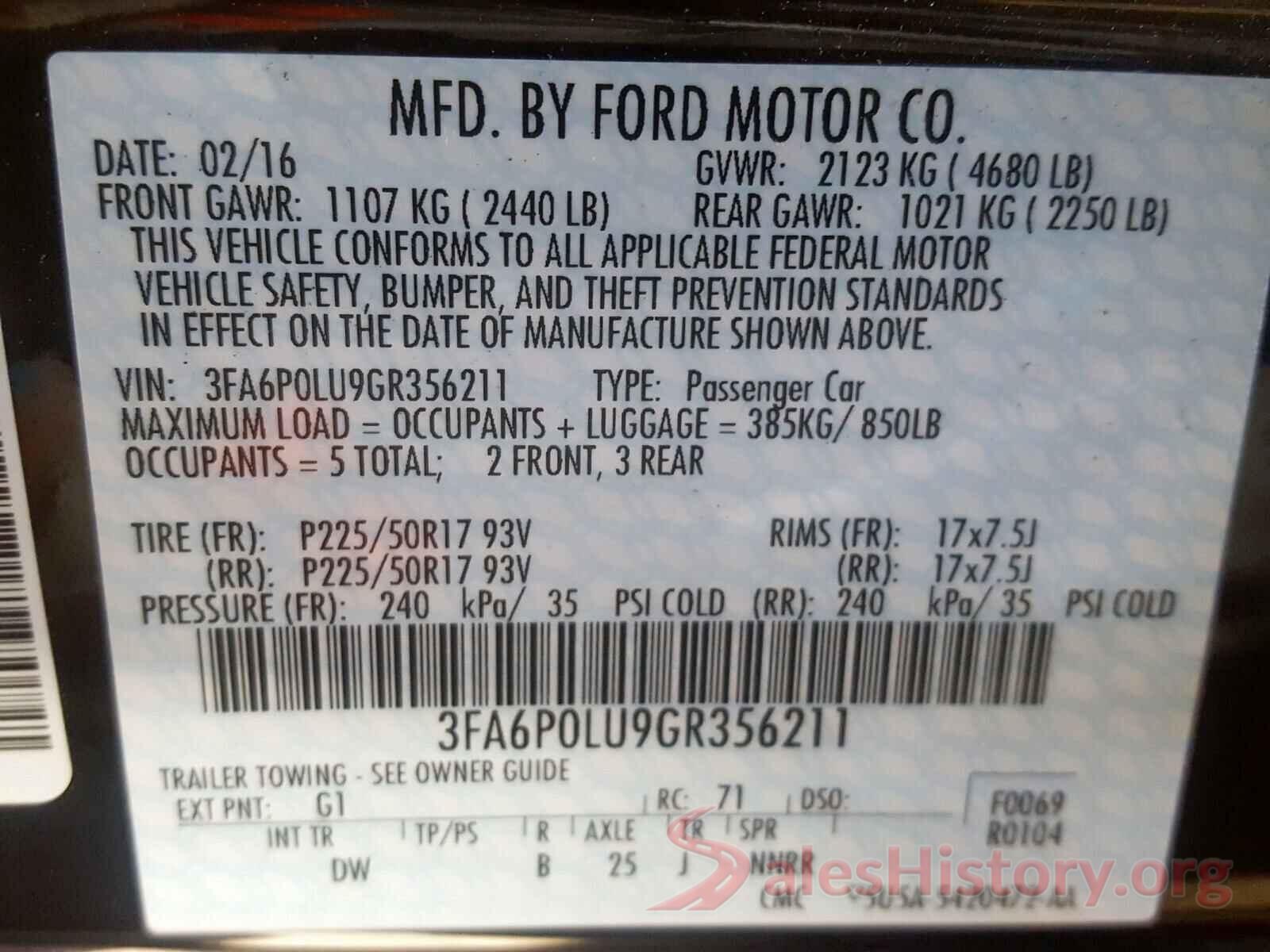 5TDJKRFH6GS288680 2016 FORD FUSION