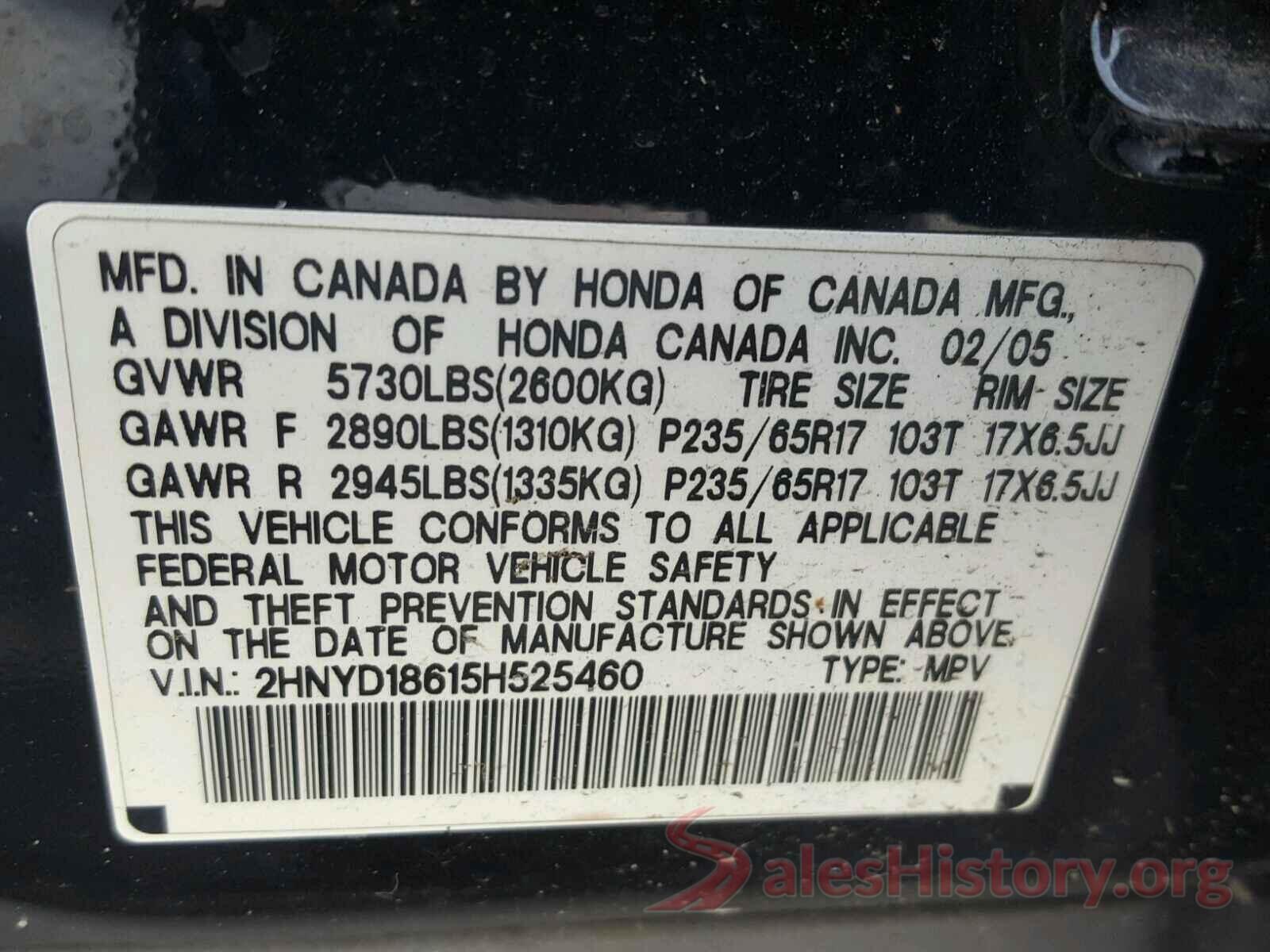 1FTBW2CMXHKA82191 2005 ACURA MDX