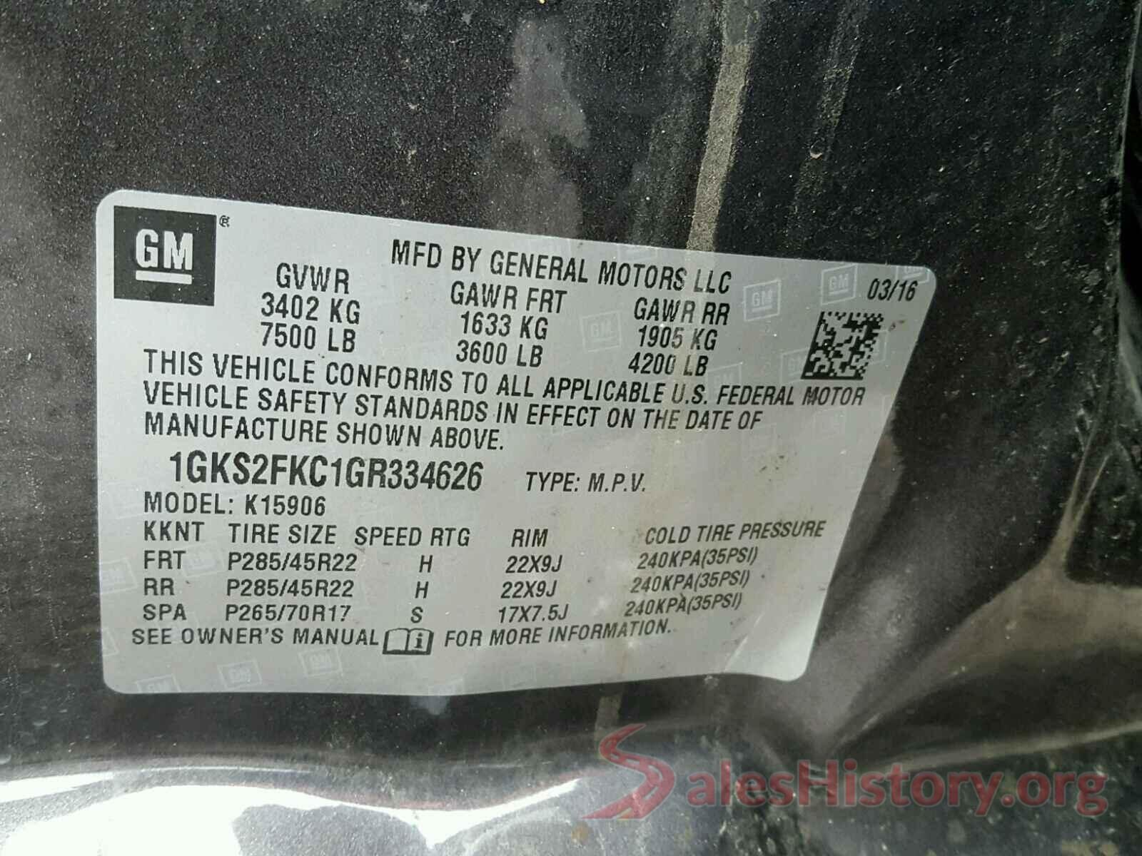 1C4RJFAG4HC685150 2016 GMC YUKON