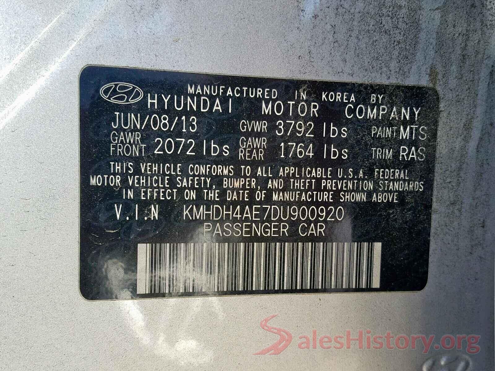 5NPD84LF8LH549440 2013 HYUNDAI ELANTRA